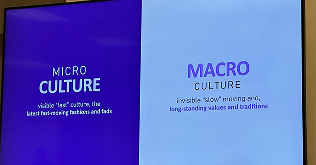 Image of a slide from the “Culture x fandom: Be the thing that people love” session from NBCUniversal taken by Kevin Cowan.