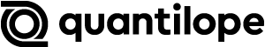 quantilope's logo. All black. Far left is a circle graphic with the company name in lower case letters next to it.